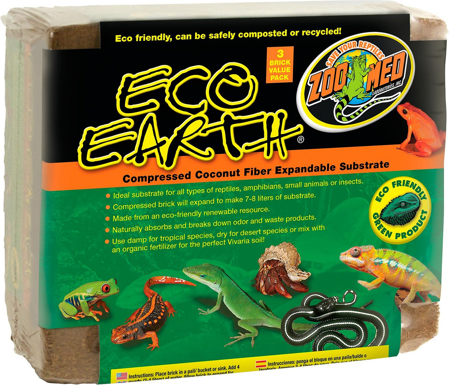 Zoo Med Eco Earth Coconut Bedding Brick