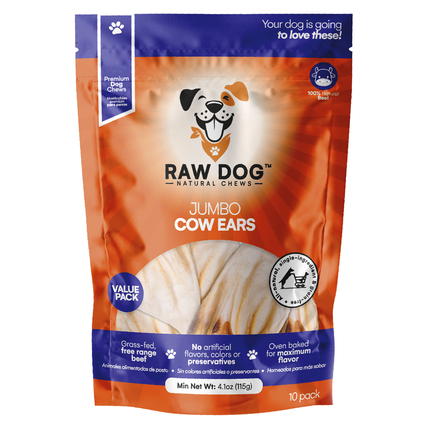 Jumbo Cow Ears - Raw Dog Chews