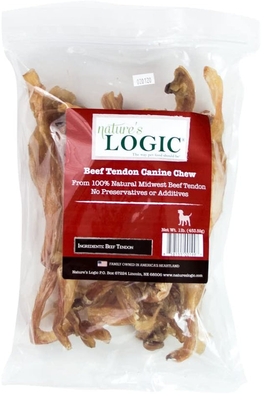 Nature's Logic Beed Tendon 1lb Dog Treat Bag