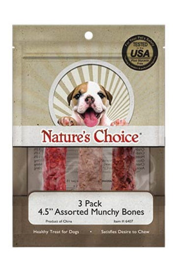 Loving Pets Nature's Choice 4.5" Munchy Bones (3 Pack)