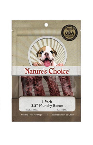 Loving Pets Nature's Choice 3.5" Munchy Bones (4 Pack)