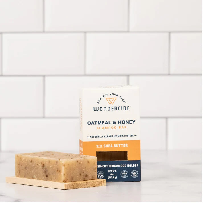 Wondercide Oatmeal & Honey Shampoo Bar for Dogs and Cats with Natural Essential Oils