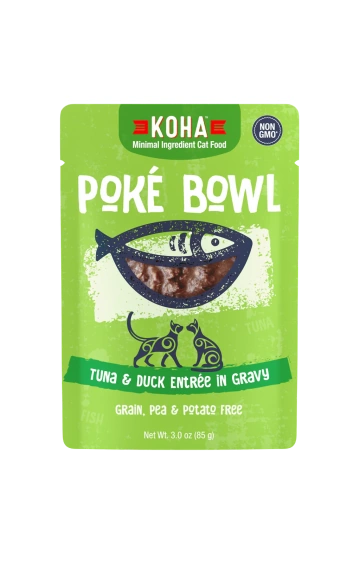 Koha Poké Bowl Tuna & Duck Entrée in Gravy for Cats 3oz Pouch
