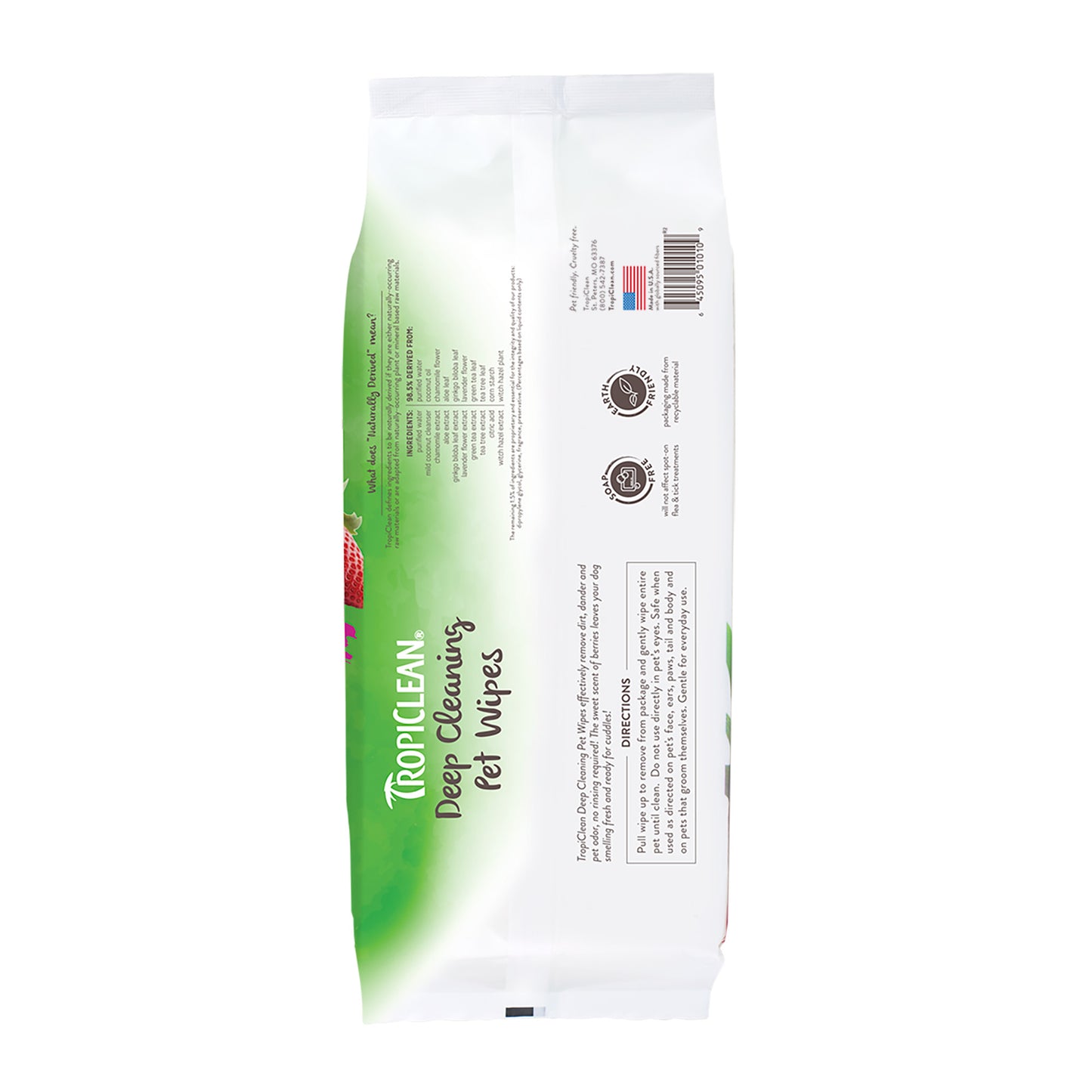 TropiClean Deep Cleaning Berry & Coconut Deodorizing Wipes