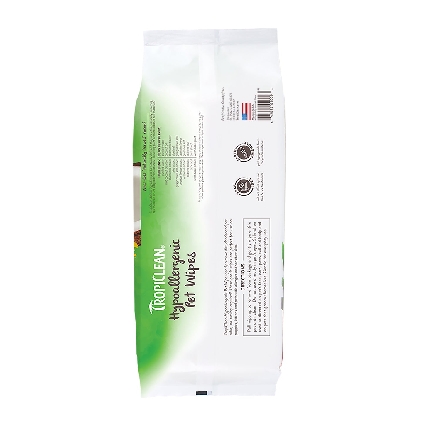 TropiClean Gental Coconut HypoAllergenic Pet Wipes