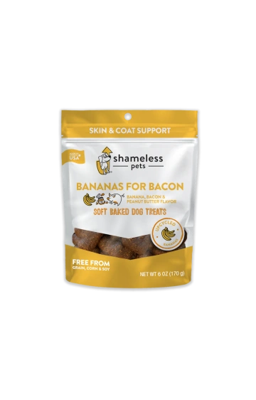 Shameless Dog Bananas for Bacon Soft Baked Treats 6oz