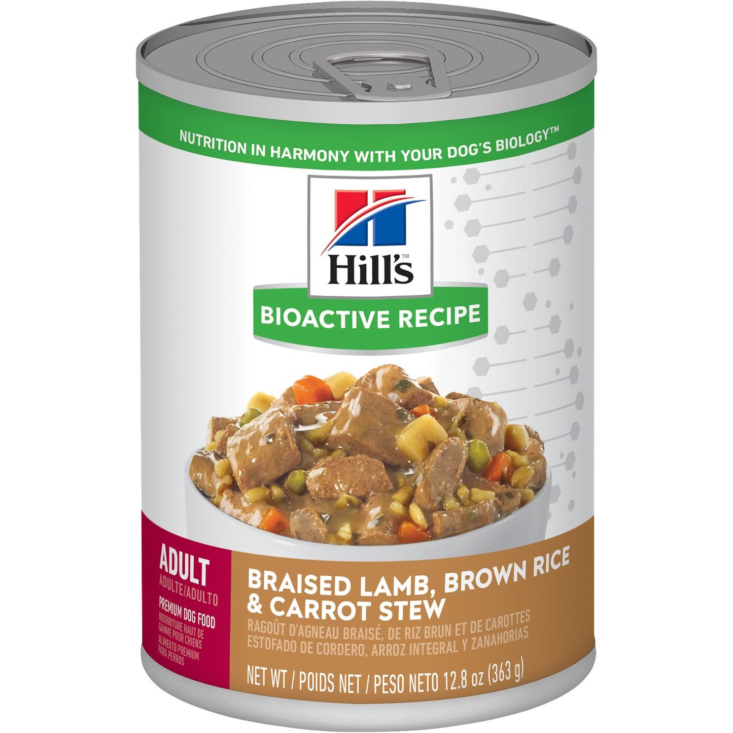 Hill's Bioactive Recipe Adult Braised Lamb, Brown Rice & Carrot Stew dog food