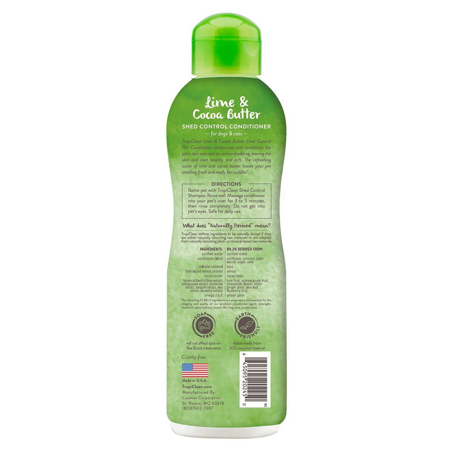 Tropiclean Lime & Coco Butter Shed Control Conditioner For Pets