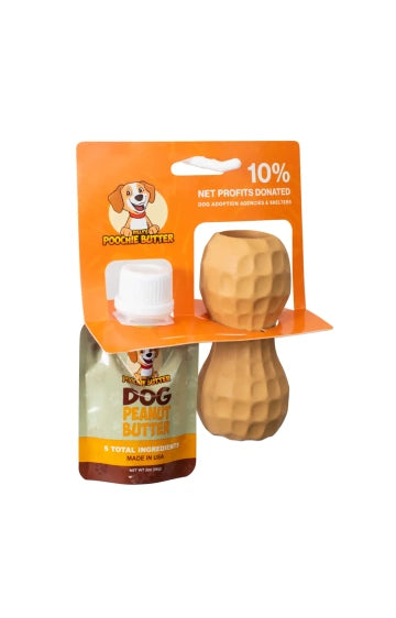 Poochie Butter 2oz Squeeze Pack + Md. Toy Filler