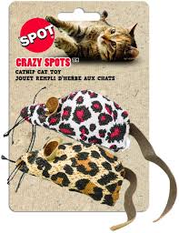 Plush "Crazy Spots" Catnip Mice 2-Pack