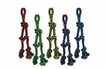 Multipet Nuts for Knots Rope Tug w/ 2 Danglers (Assorted Colors)