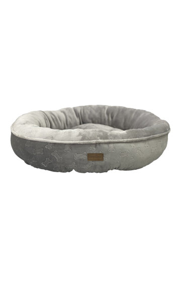 Ethical Pet Embossed Bone Round Gray Pet Bed