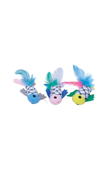 Coastal Turbo Fish with Feathers Cat Toy