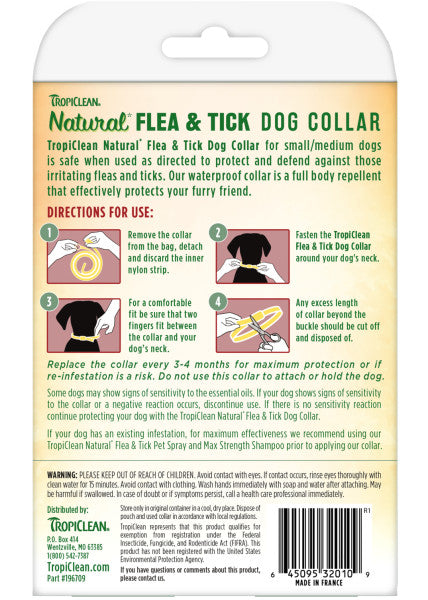 TROPICLEAN NATURAL* FLEA & TICK REPELLENT COLLAR FOR SMALL DOGS