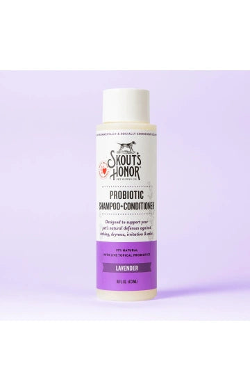 Skouts Honor Probiotic  Shampoo & Conditioner for Dogs & Cats Lavender 16-oz