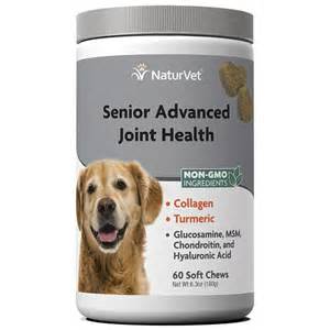 Naturvet Senior Advanced Joint Health Soft Chews Dog Supplements, 60 Count