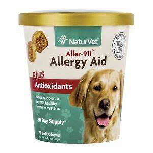 NaturVet Aller-911 Allergy Aid Plus Antioxidants for Dogs, 70 count