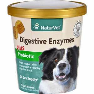 NaturVet Digestive Enzymes Plus Probiotic Soft Chews for Dogs, 70 count