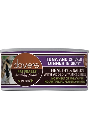 Dave's Cat Food Naturally Healthy Grain Free Tuna & Chicken Dinner in Gravy