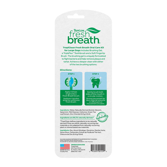 Tropiclean Fresh Breath Oral Care Kit for Large & Small/Medium Dogs